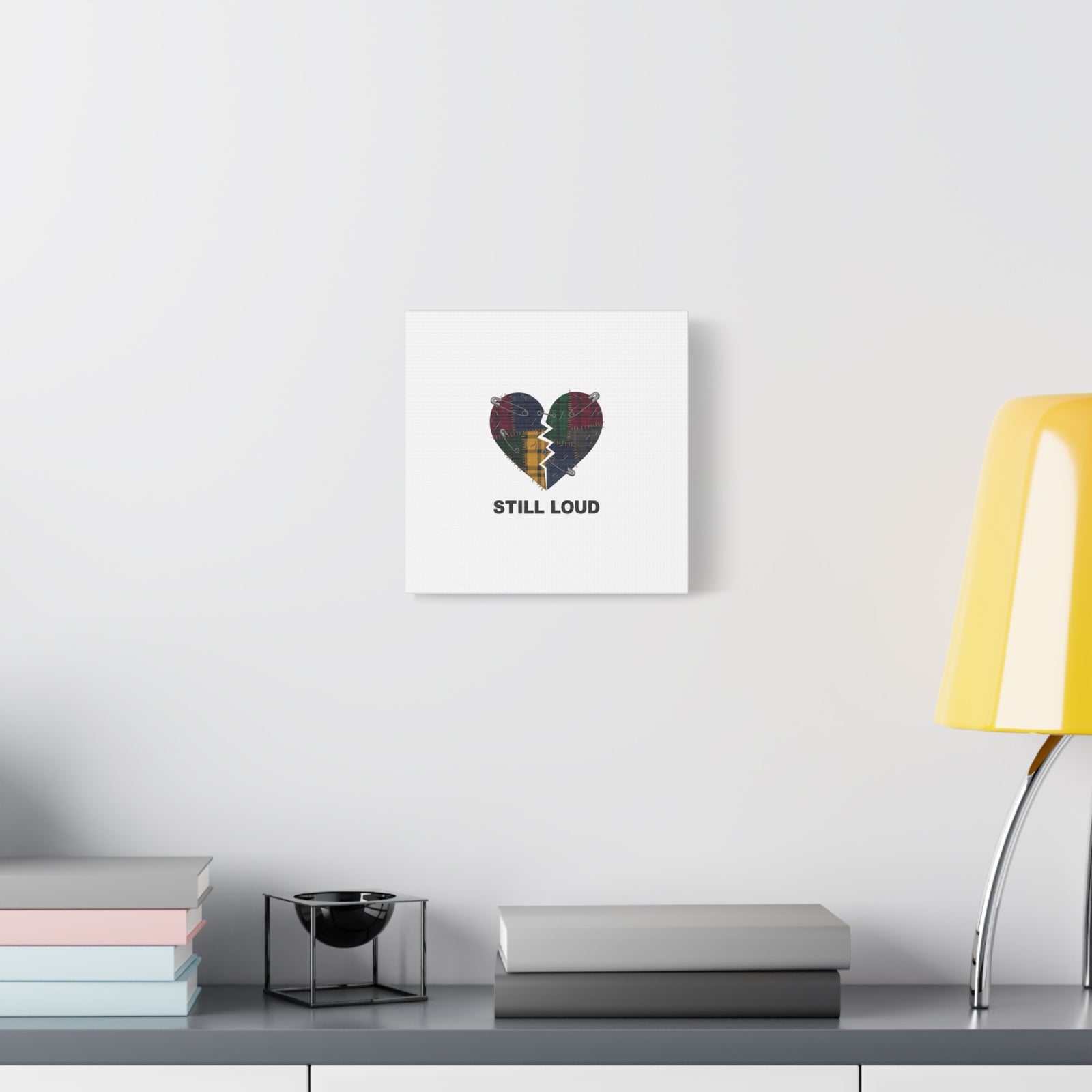 Plaid Patchwork Heart Canvas | Grunge Revival 90s Punk Wall Art