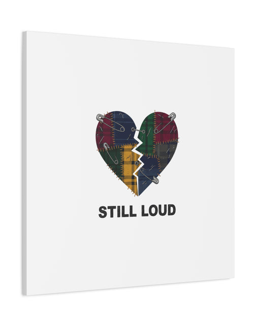 Load image into Gallery viewer, Plaid Patchwork Heart Canvas | Grunge Revival 90s Punk Wall Art
