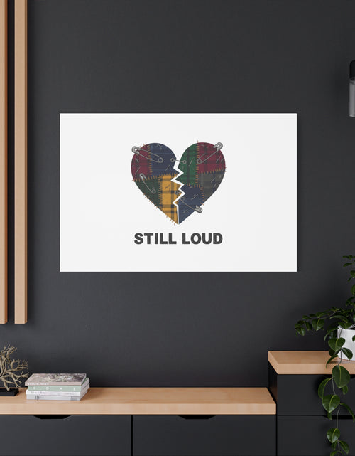 Load image into Gallery viewer, Plaid Patchwork Heart Canvas | Grunge Revival 90s Punk Wall Art
