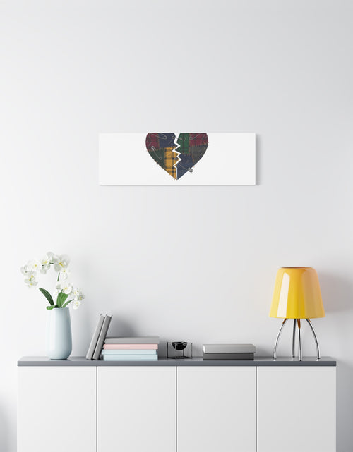 Load image into Gallery viewer, Plaid Patchwork Heart Canvas | Grunge Revival 90s Punk Wall Art
