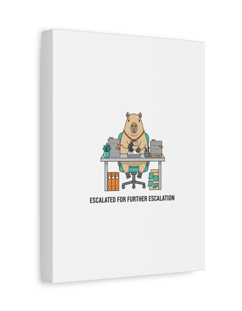 Load image into Gallery viewer, Escalated for Further Escalation Canvas | Unhinged Animal Bureaucracy, Office Animal Illustration
