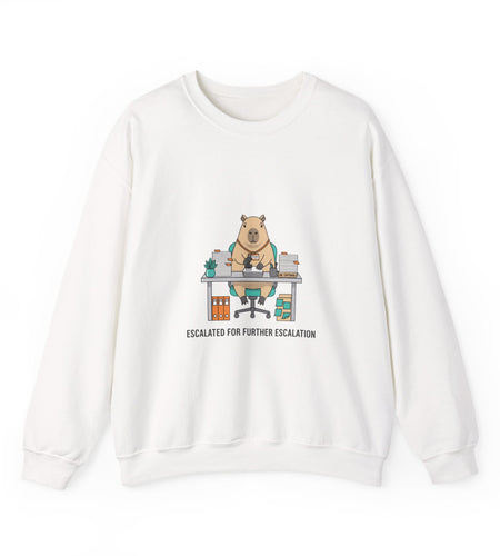 Escalated for Further Escalation Sweatshirt | office raccoon, animal HR meme