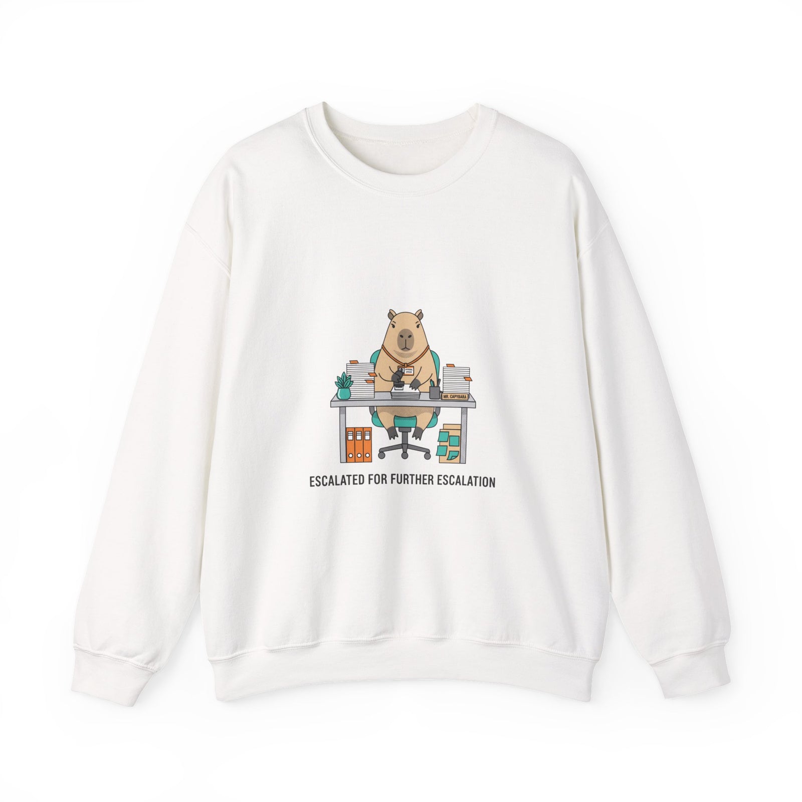 Escalated for Further Escalation Sweatshirt | office raccoon, animal HR meme