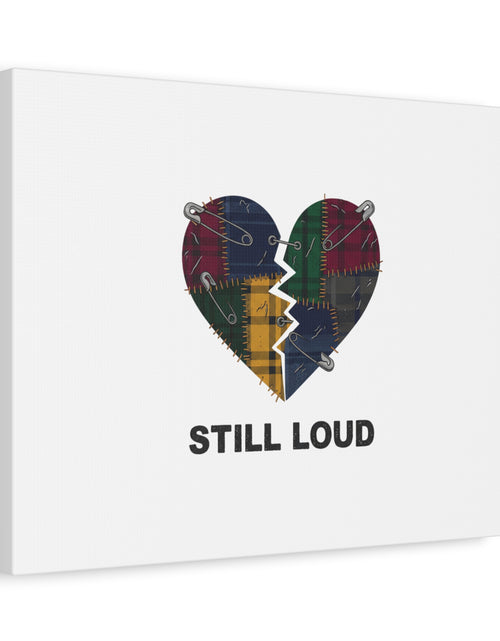 Load image into Gallery viewer, Plaid Patchwork Heart Canvas | Grunge Revival 90s Punk Wall Art

