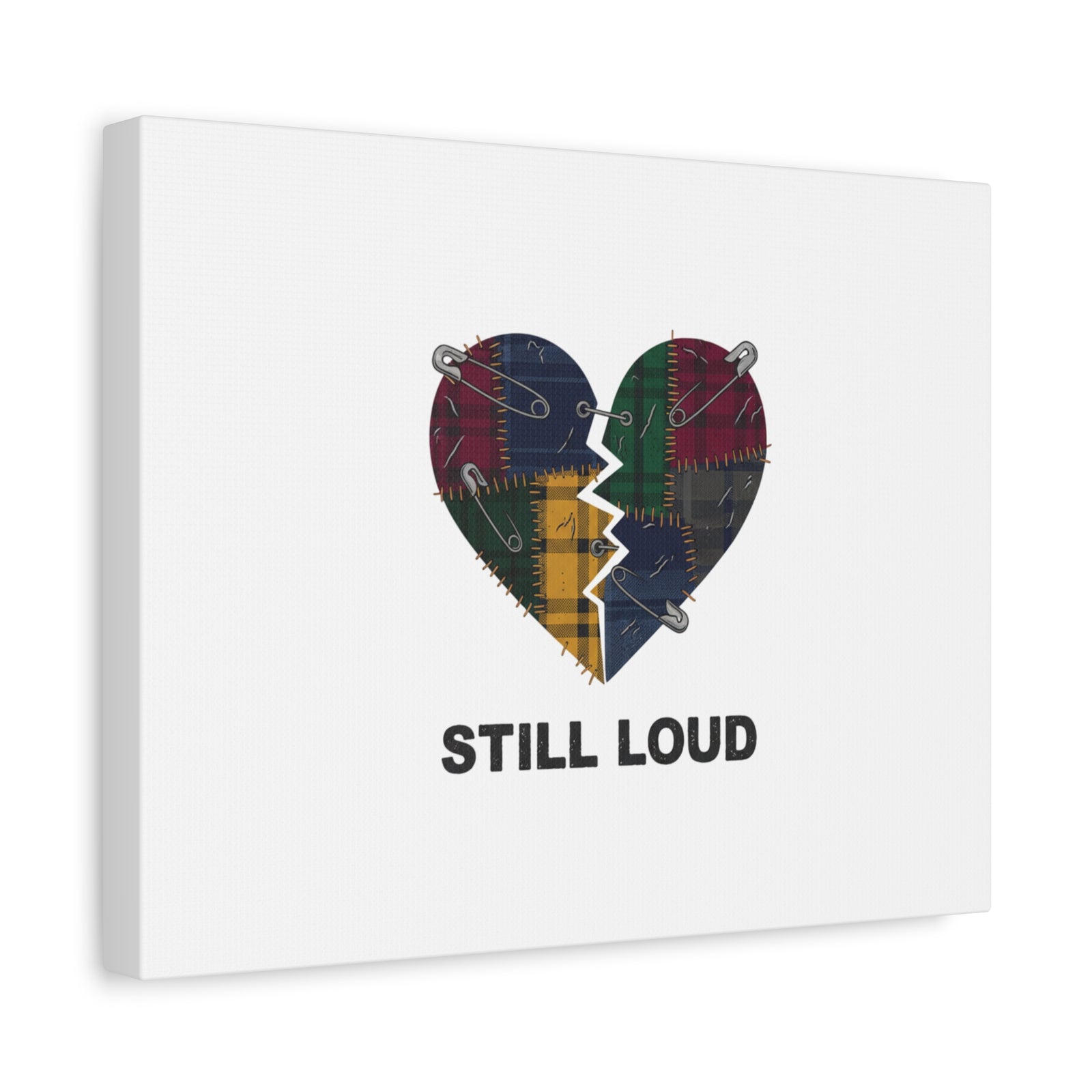 Plaid Patchwork Heart Canvas | Grunge Revival 90s Punk Wall Art