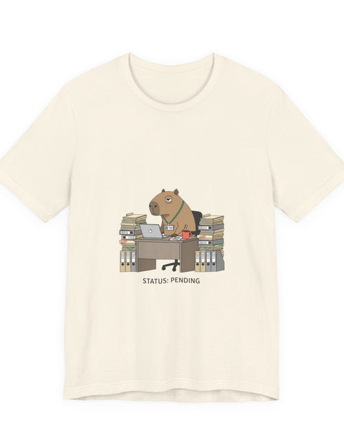Load image into Gallery viewer, Status Pending Bear Desk Tee | Unhinged Animal Bureaucracy, office animal illustration
