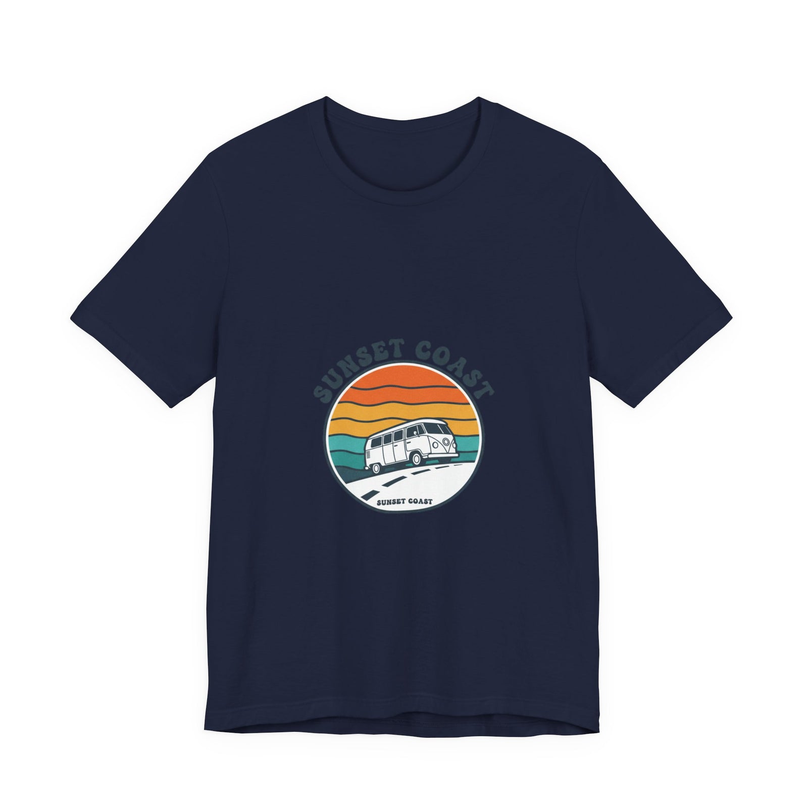 Sunset Coast Retro Surf Graphic Tee | 70s Sunset Shirt, Vintage Palm Postcard