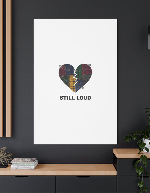 Load image into Gallery viewer, Plaid Patchwork Heart Canvas | Grunge Revival 90s Punk Wall Art
