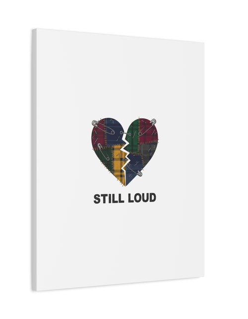 Load image into Gallery viewer, Plaid Patchwork Heart Canvas | Grunge Revival 90s Punk Wall Art
