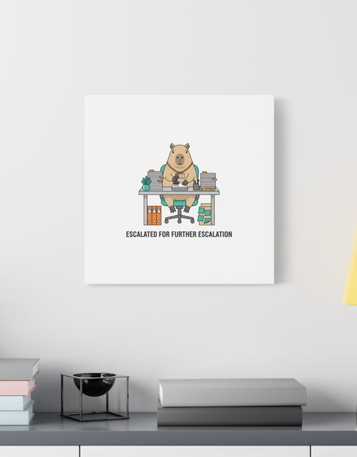 Load image into Gallery viewer, Escalated for Further Escalation Canvas | Unhinged Animal Bureaucracy, Office Animal Illustration
