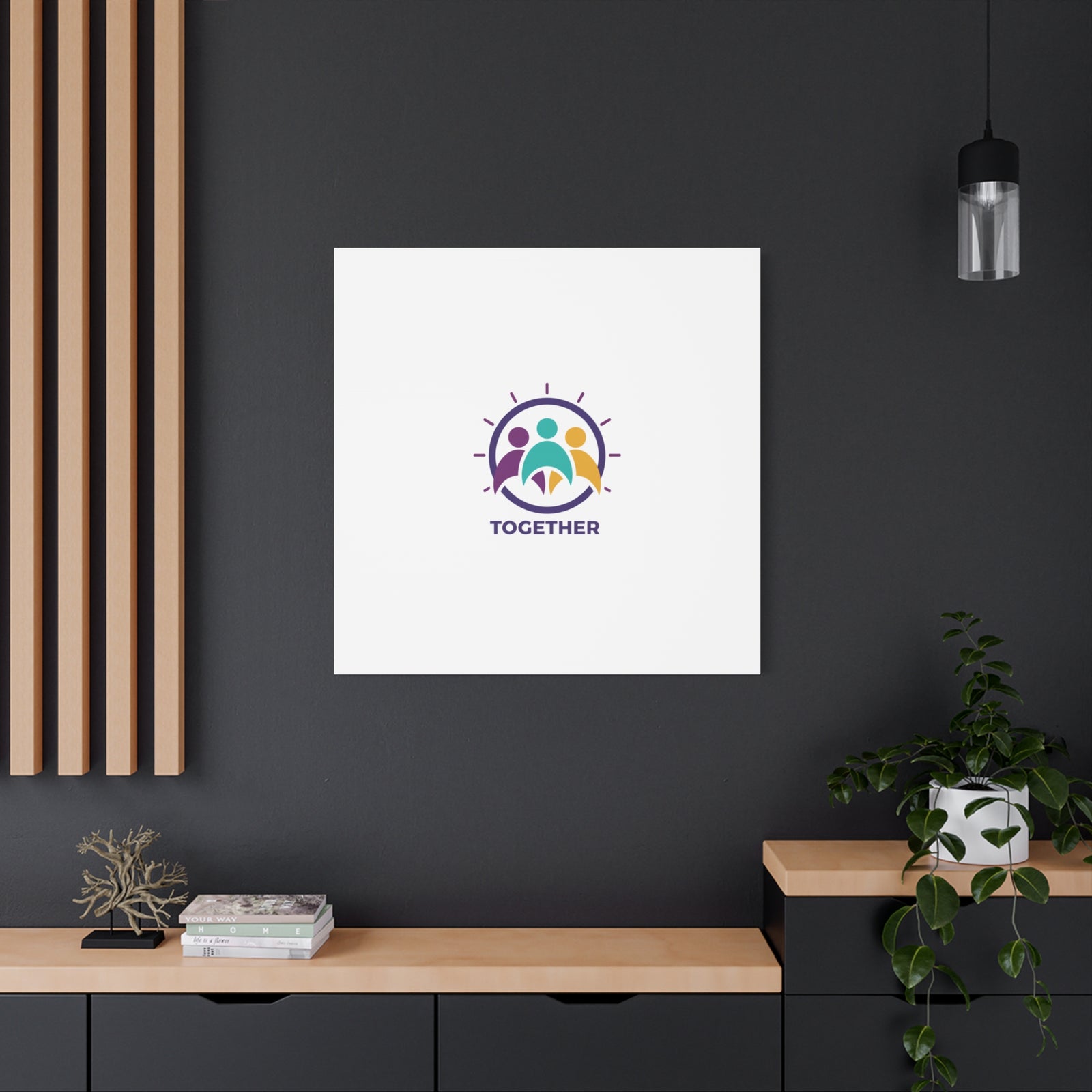 Together solidarity icon Canvas, Minimalist equality symbol, Support badge