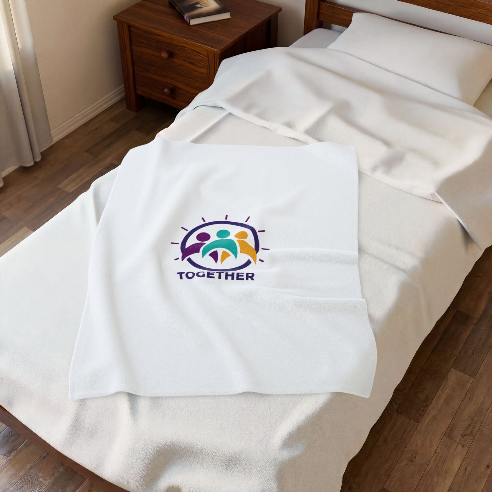 Solidarity Together emblem Velveteen Blanket | equality icon, minimal feminist design