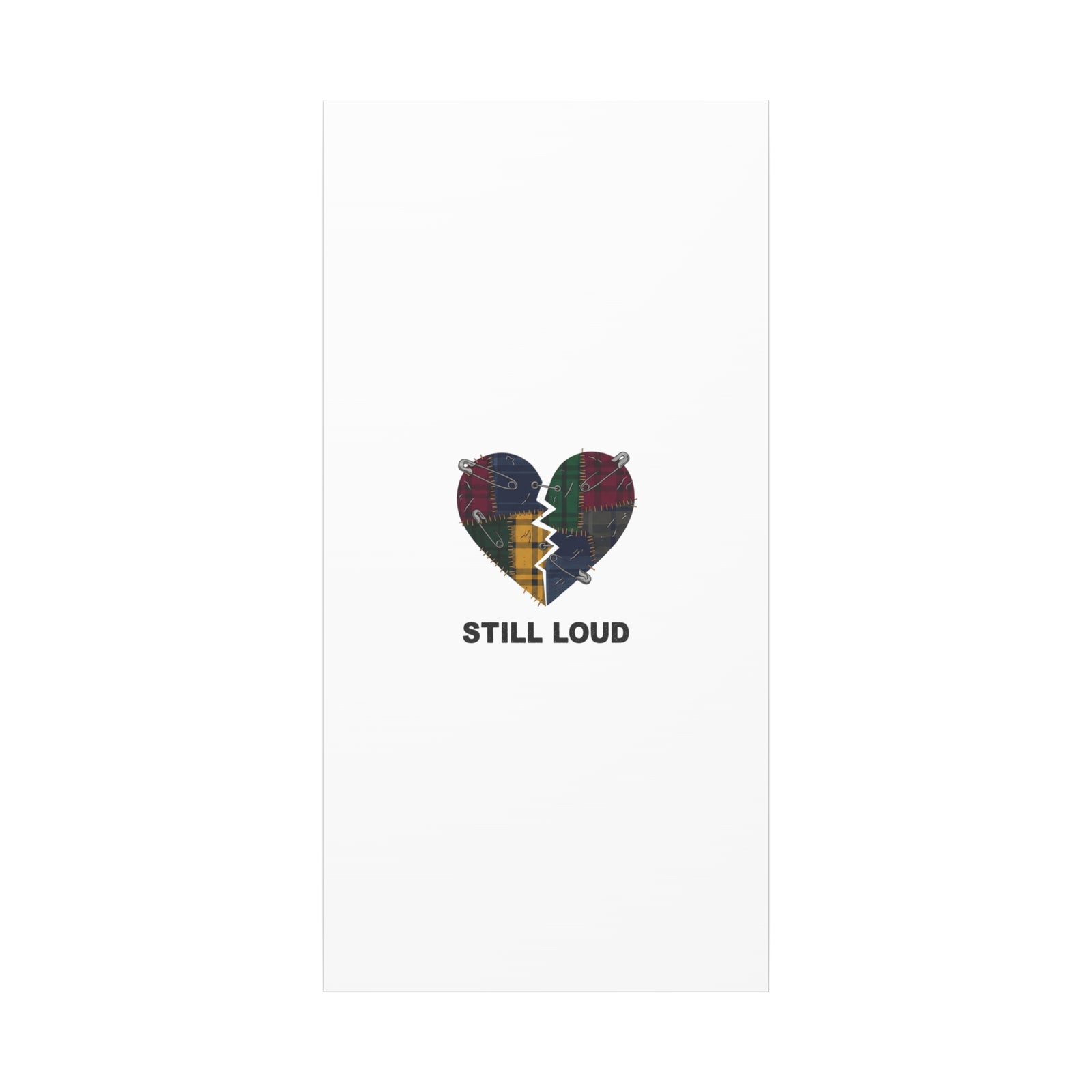 Plaid Patchwork Heart Canvas | Grunge Revival 90s Punk Wall Art