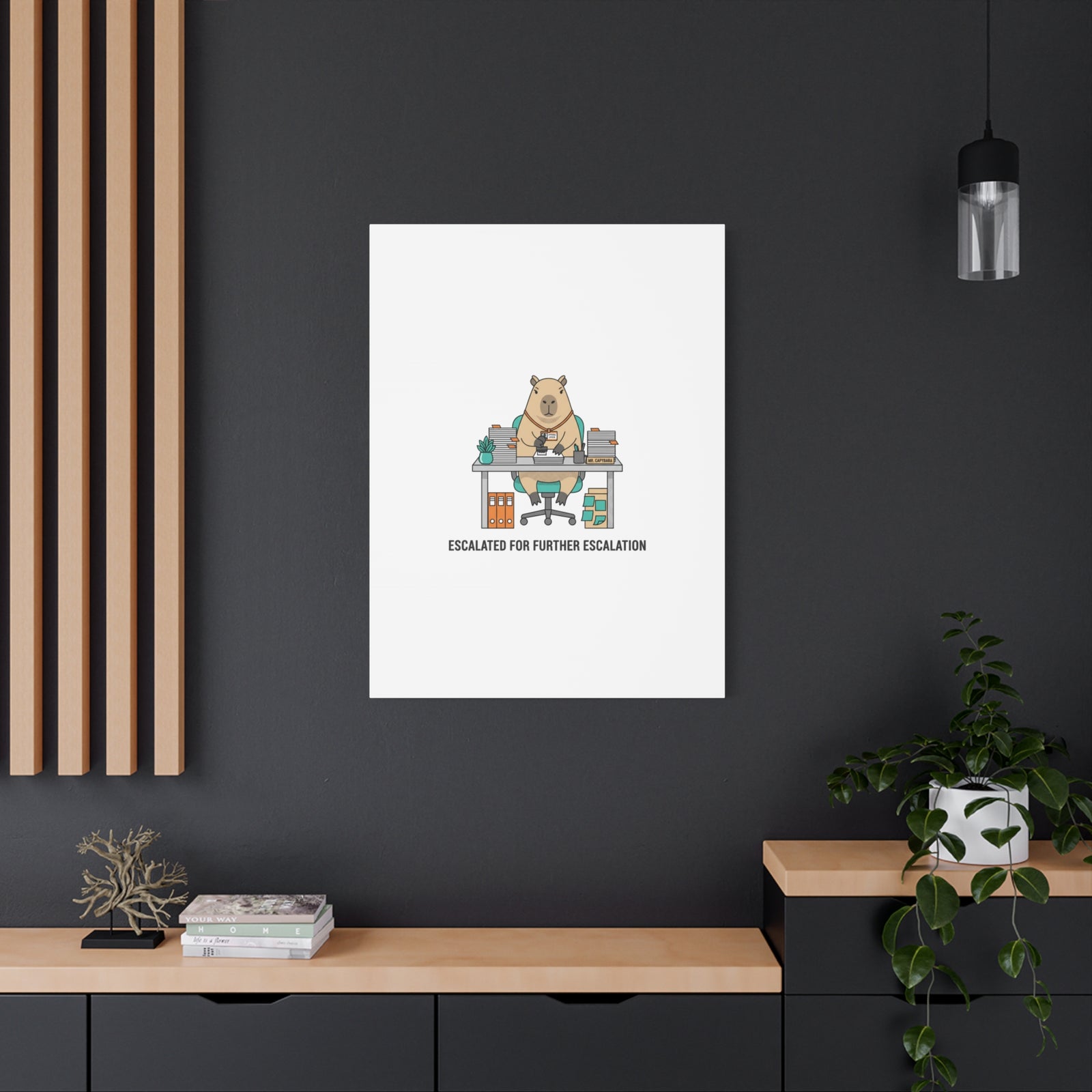 Escalated for Further Escalation Canvas | Unhinged Animal Bureaucracy, Office Animal Illustration