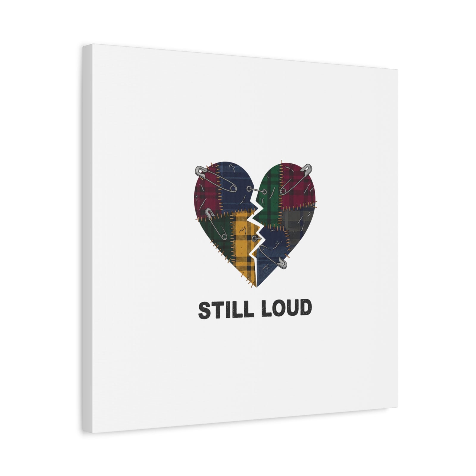 Plaid Patchwork Heart Canvas | Grunge Revival 90s Punk Wall Art
