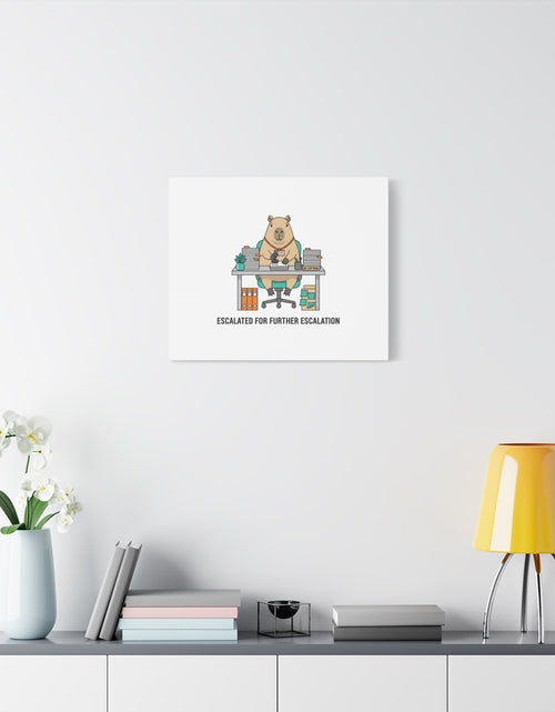 Load image into Gallery viewer, Escalated for Further Escalation Canvas | Unhinged Animal Bureaucracy, Office Animal Illustration
