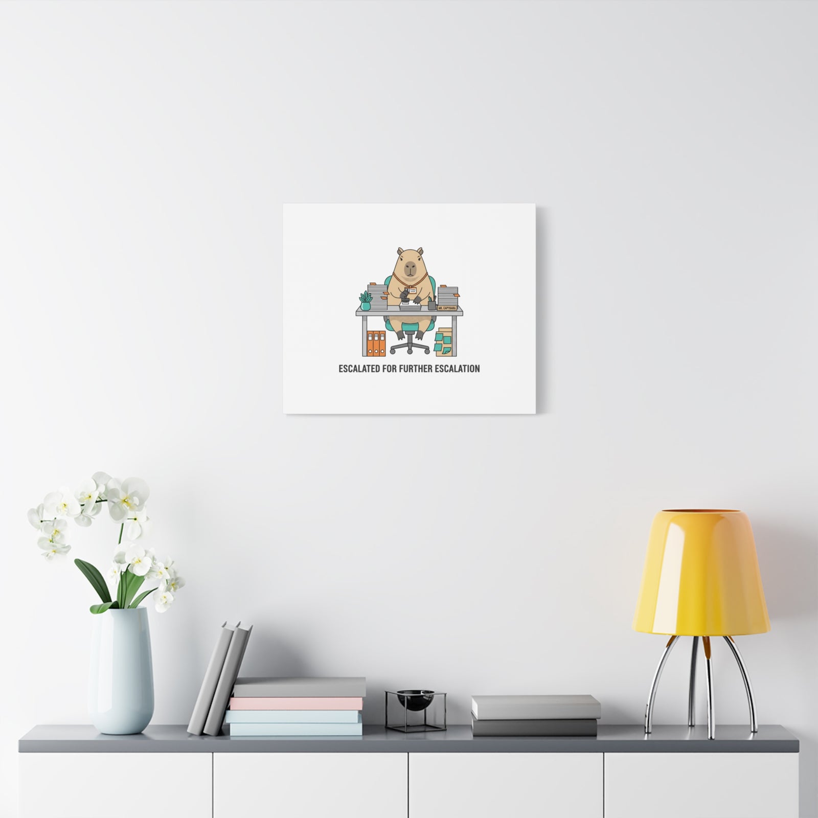 Escalated for Further Escalation Canvas | Unhinged Animal Bureaucracy, Office Animal Illustration