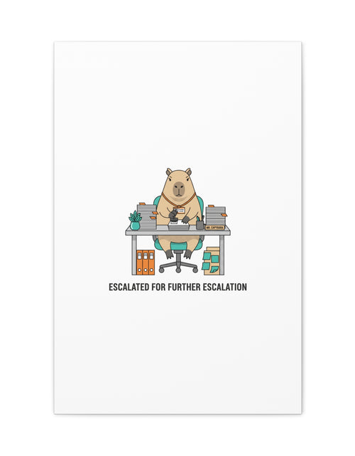Load image into Gallery viewer, Escalated for Further Escalation Canvas | Unhinged Animal Bureaucracy, Office Animal Illustration
