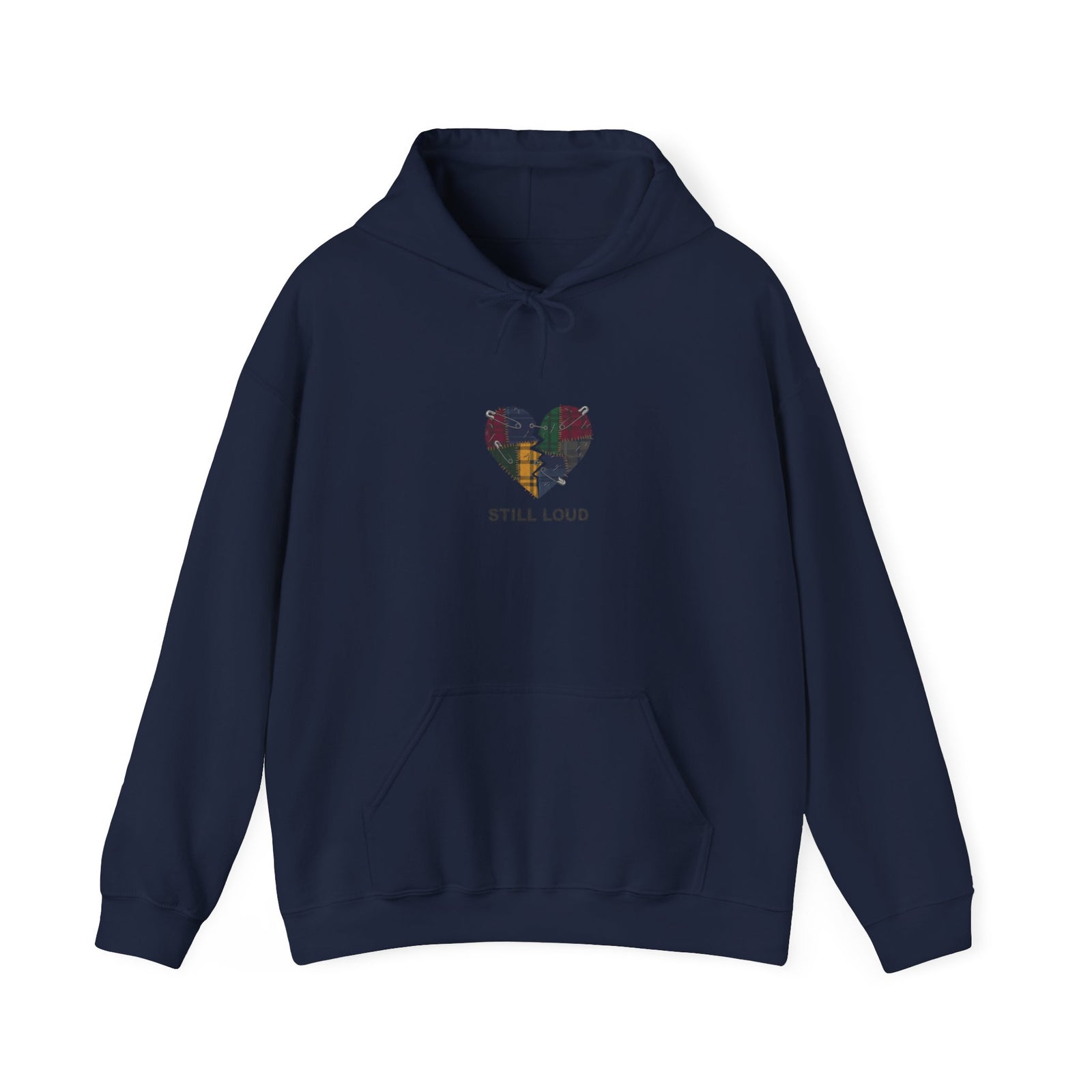 Still Loud Broken Heart Hoodie | grunge revival, plaid patchwork