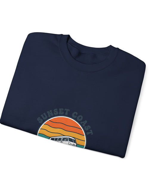 Load image into Gallery viewer, Sunset Coast VW Van Crewneck Sweatshirt | 70s Sunset Retro Surf Graphic
