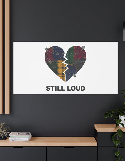 Load image into Gallery viewer, Plaid Patchwork Heart Canvas | Grunge Revival 90s Punk Wall Art

