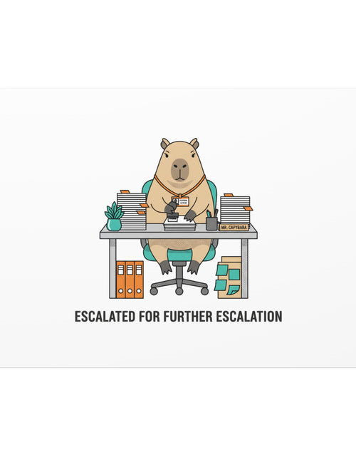Load image into Gallery viewer, Escalated for Further Escalation Canvas | Unhinged Animal Bureaucracy, Office Animal Illustration
