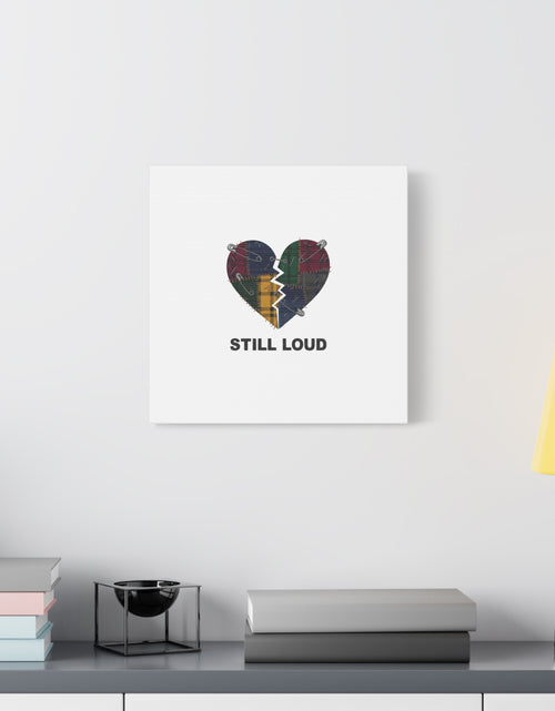 Load image into Gallery viewer, Plaid Patchwork Heart Canvas | Grunge Revival 90s Punk Wall Art
