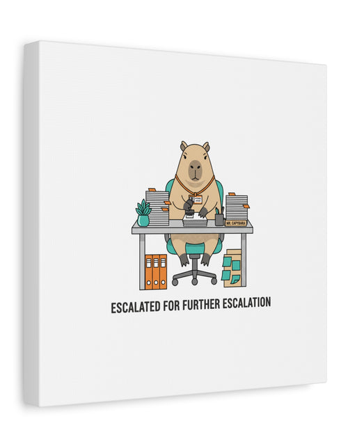 Load image into Gallery viewer, Escalated for Further Escalation Canvas | Unhinged Animal Bureaucracy, Office Animal Illustration
