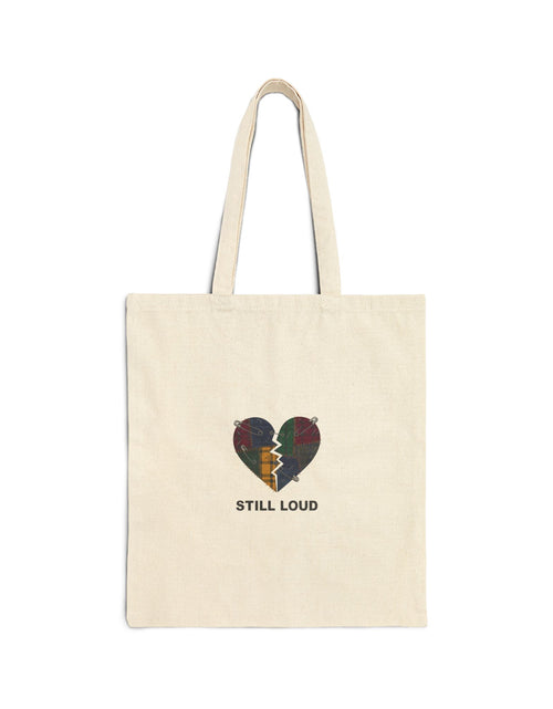 Load image into Gallery viewer, Still Loud Heart Tote | Grunge Plaid Patchwork, 90s Rock Revival
