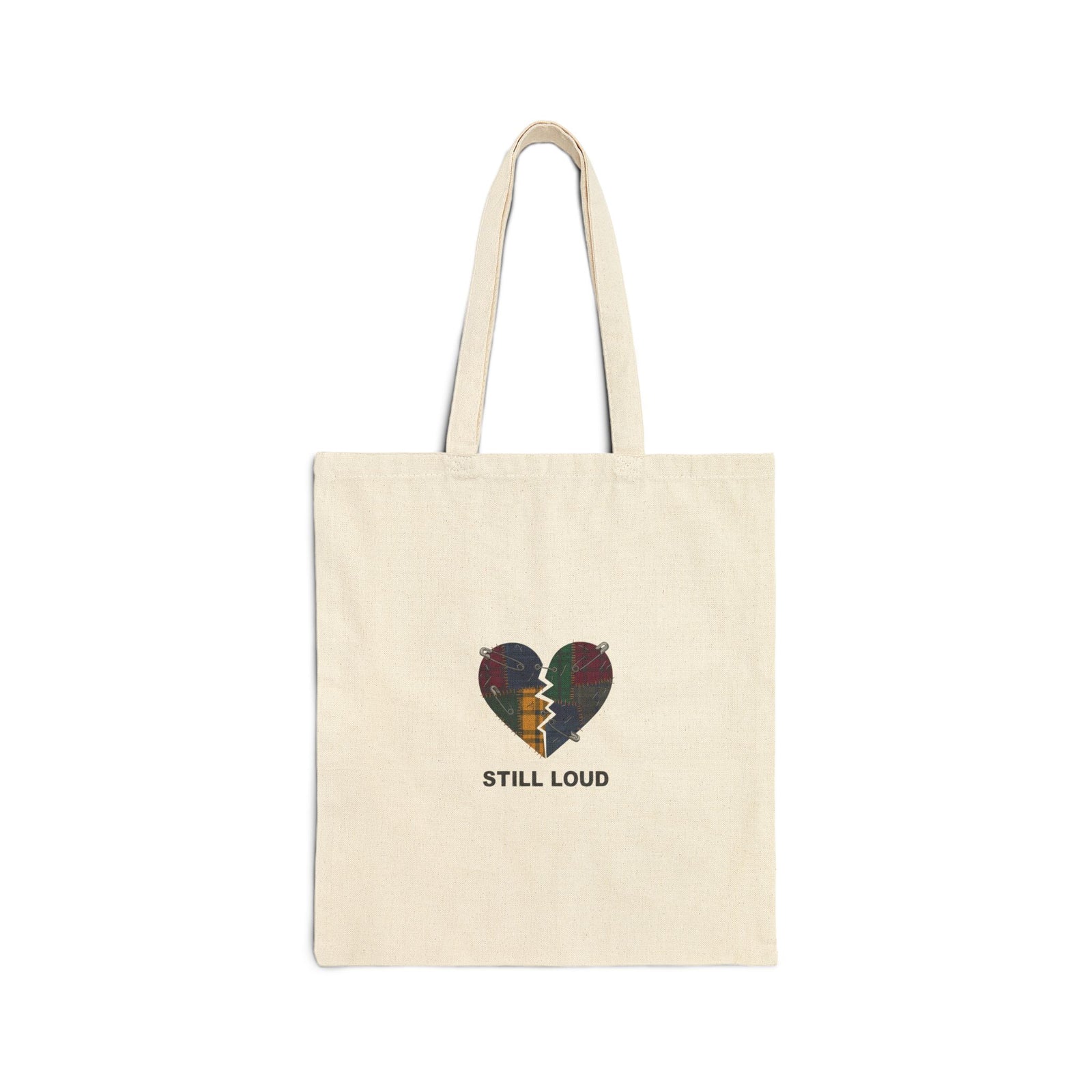 Still Loud Heart Tote | Grunge Plaid Patchwork, 90s Rock Revival