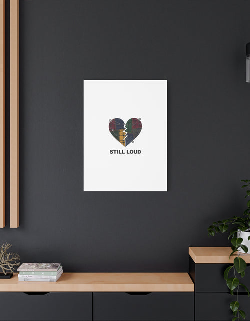 Load image into Gallery viewer, Plaid Patchwork Heart Canvas | Grunge Revival 90s Punk Wall Art
