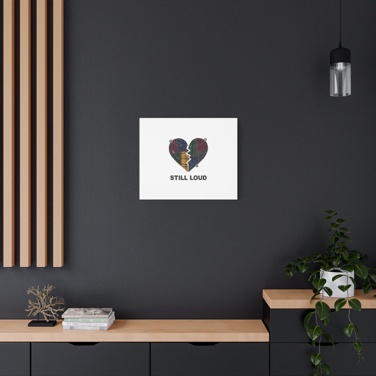 Plaid Patchwork Heart Canvas | Grunge Revival 90s Punk Wall Art