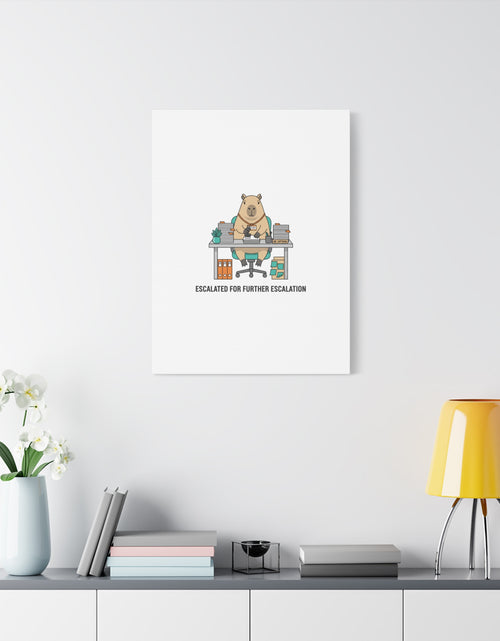 Load image into Gallery viewer, Escalated for Further Escalation Canvas | Unhinged Animal Bureaucracy, Office Animal Illustration
