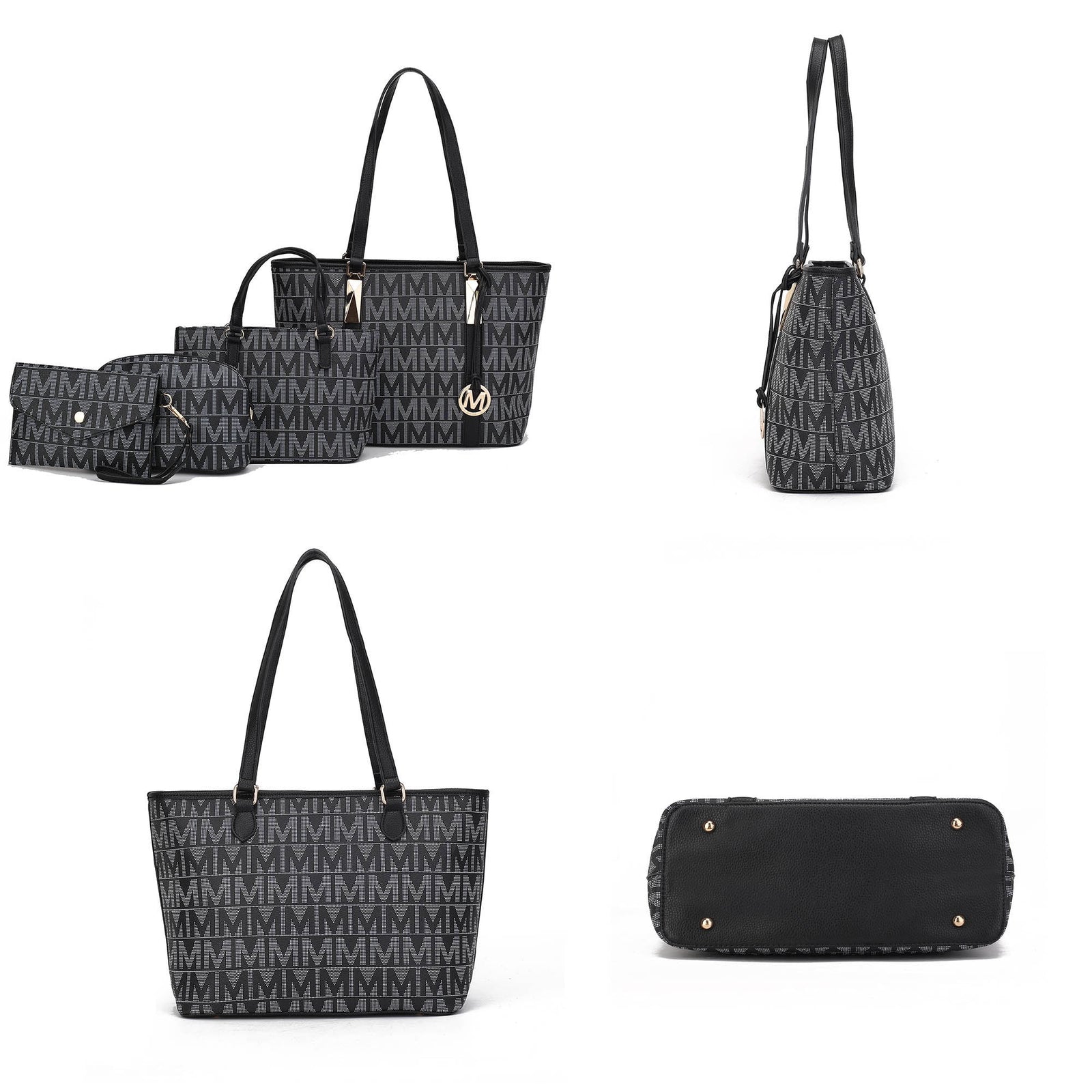 Alexy Women'S Tote Bag, Small Tote Bag, Pouch Purse & Wristlet Wallet Bag 4 Pcs Handbag Set by Mia K - White