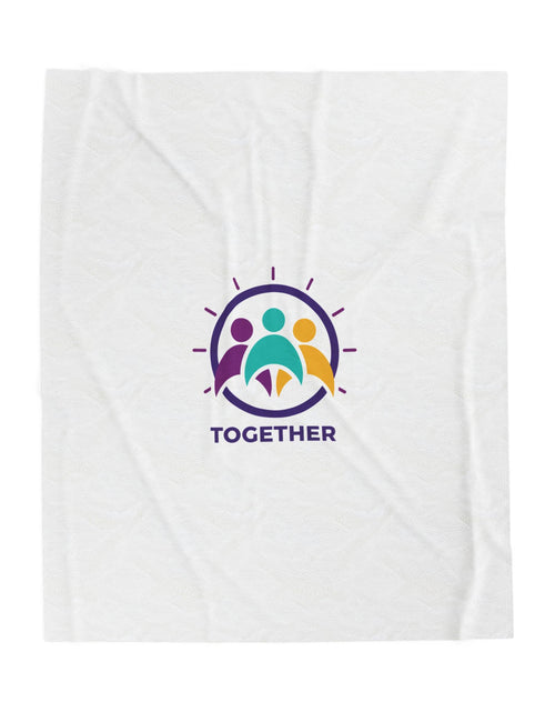 Load image into Gallery viewer, Solidarity Together emblem Velveteen Blanket | equality icon, minimal feminist design
