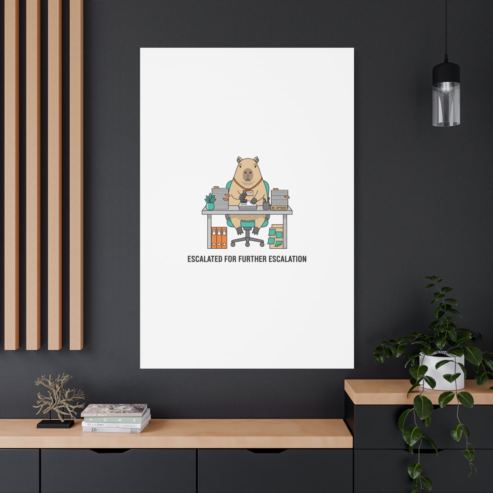 Escalated for Further Escalation Canvas | Unhinged Animal Bureaucracy, Office Animal Illustration