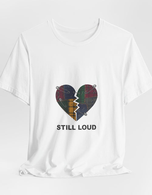 Load image into Gallery viewer, Plaid Broken Heart 'Still Loud' Tee | grunge shirt, punk graphic tee
