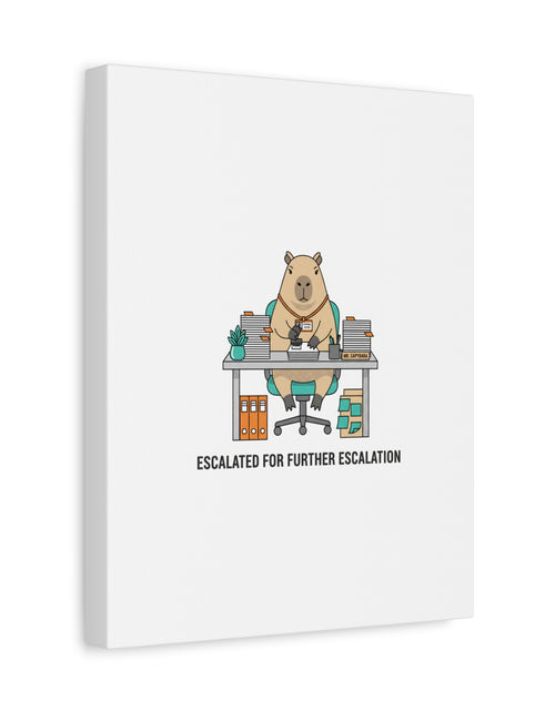 Load image into Gallery viewer, Escalated for Further Escalation Canvas | Unhinged Animal Bureaucracy, Office Animal Illustration
