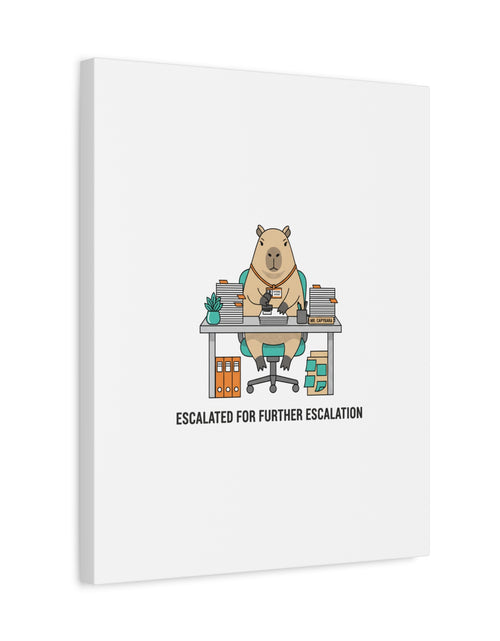 Load image into Gallery viewer, Escalated for Further Escalation Canvas | Unhinged Animal Bureaucracy, Office Animal Illustration
