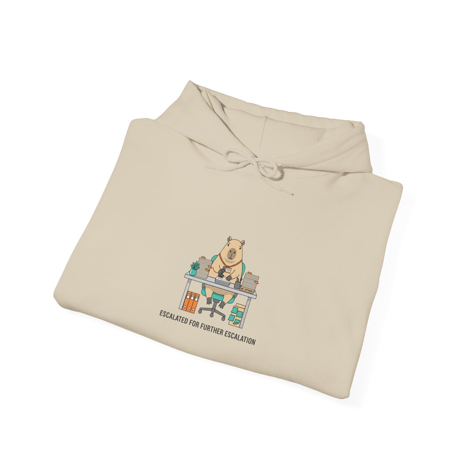 Office Raccoon Watercolor Hoodie | Unhinged Animal Bureaucracy, HR Animal Meme