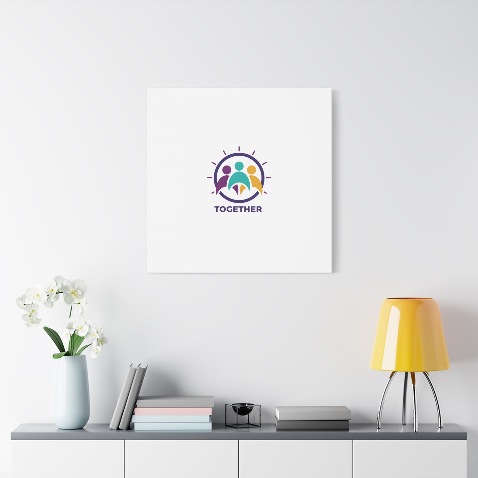Together solidarity icon Canvas, Minimalist equality symbol, Support badge