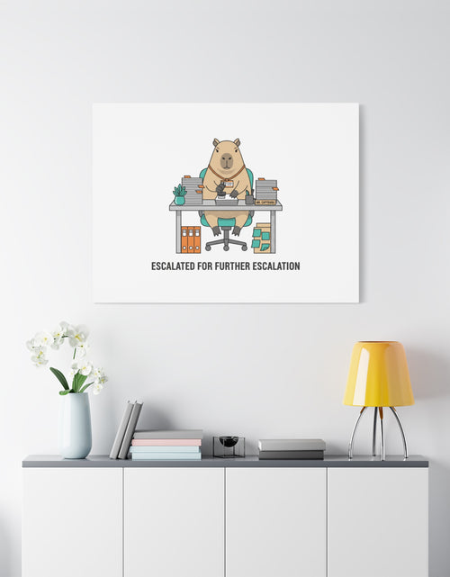 Load image into Gallery viewer, Escalated for Further Escalation Canvas | Unhinged Animal Bureaucracy, Office Animal Illustration
