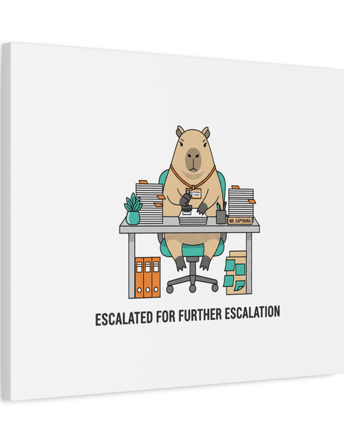 Load image into Gallery viewer, Escalated for Further Escalation Canvas | Unhinged Animal Bureaucracy, Office Animal Illustration
