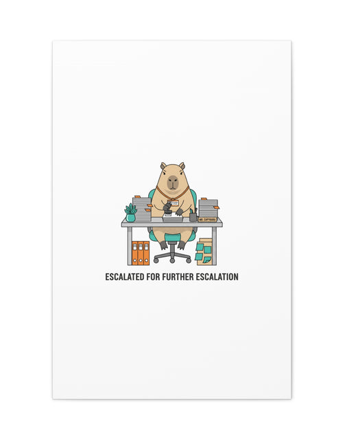 Load image into Gallery viewer, Escalated for Further Escalation Canvas | Unhinged Animal Bureaucracy, Office Animal Illustration
