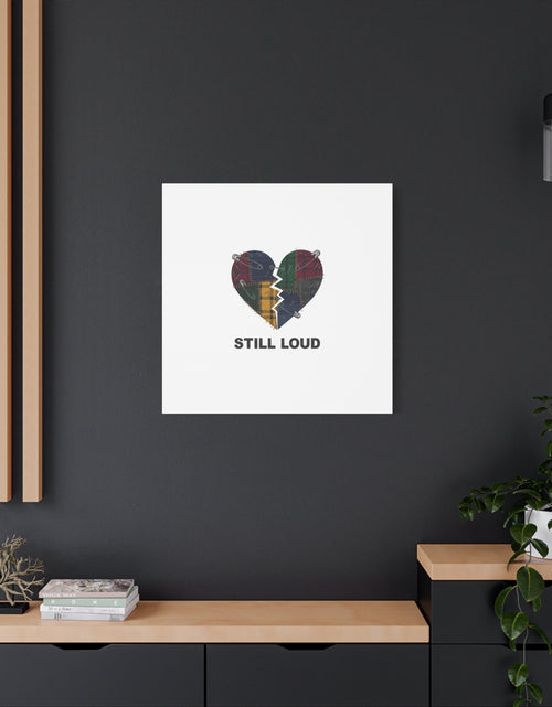Load image into Gallery viewer, Plaid Patchwork Heart Canvas | Grunge Revival 90s Punk Wall Art
