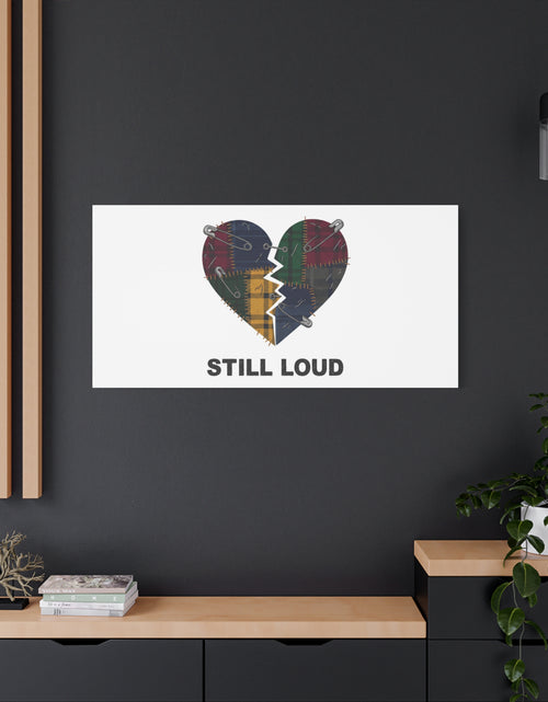 Load image into Gallery viewer, Plaid Patchwork Heart Canvas | Grunge Revival 90s Punk Wall Art
