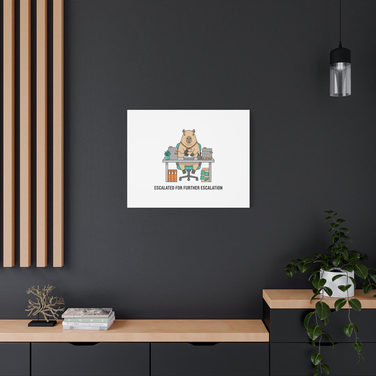 Escalated for Further Escalation Canvas | Unhinged Animal Bureaucracy, Office Animal Illustration