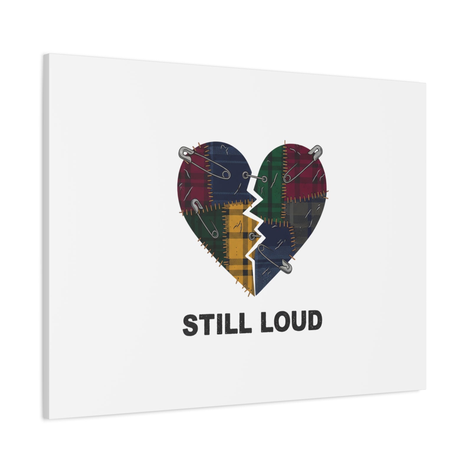Plaid Patchwork Heart Canvas | Grunge Revival 90s Punk Wall Art