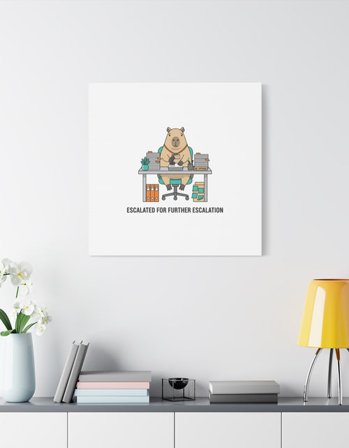 Load image into Gallery viewer, Escalated for Further Escalation Canvas | Unhinged Animal Bureaucracy, Office Animal Illustration
