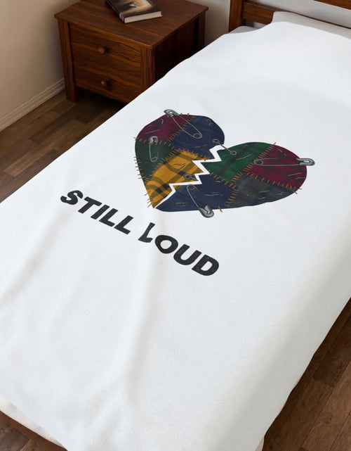 Load image into Gallery viewer, Still Loud Plaid Heart Velveteen Blanket | Grunge Revival, 90s Flannel Aesthetic
